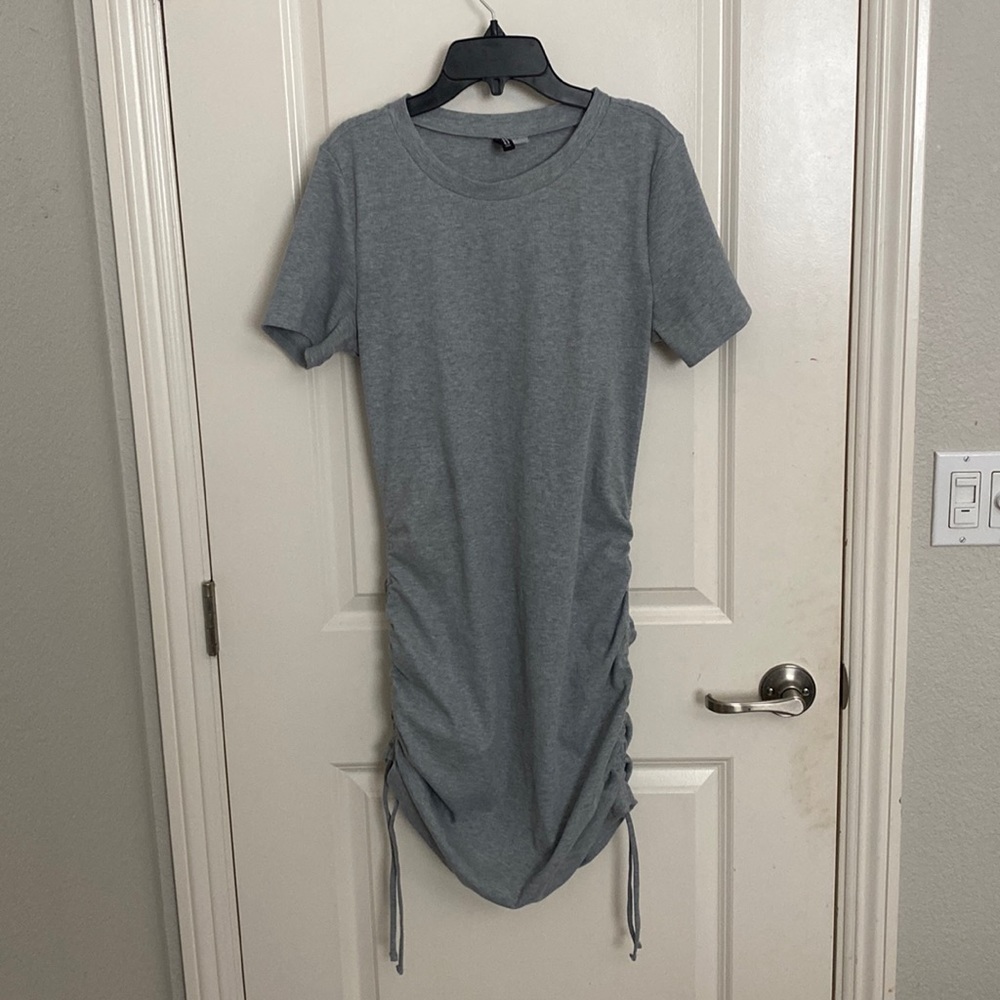 Gray Scrunch T-shirt dress
